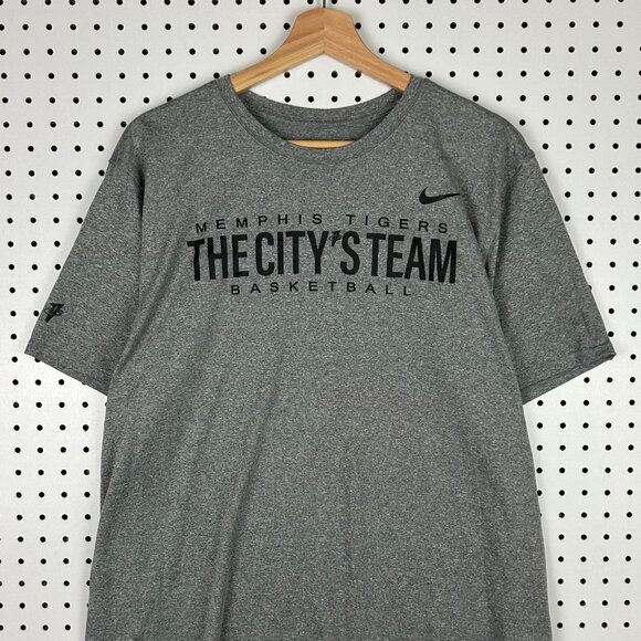 Nike 1 Cent Memphis Tiger Basketball Large Shirt Team Issued Penny Hardaway Gray - Picture 2 of 6